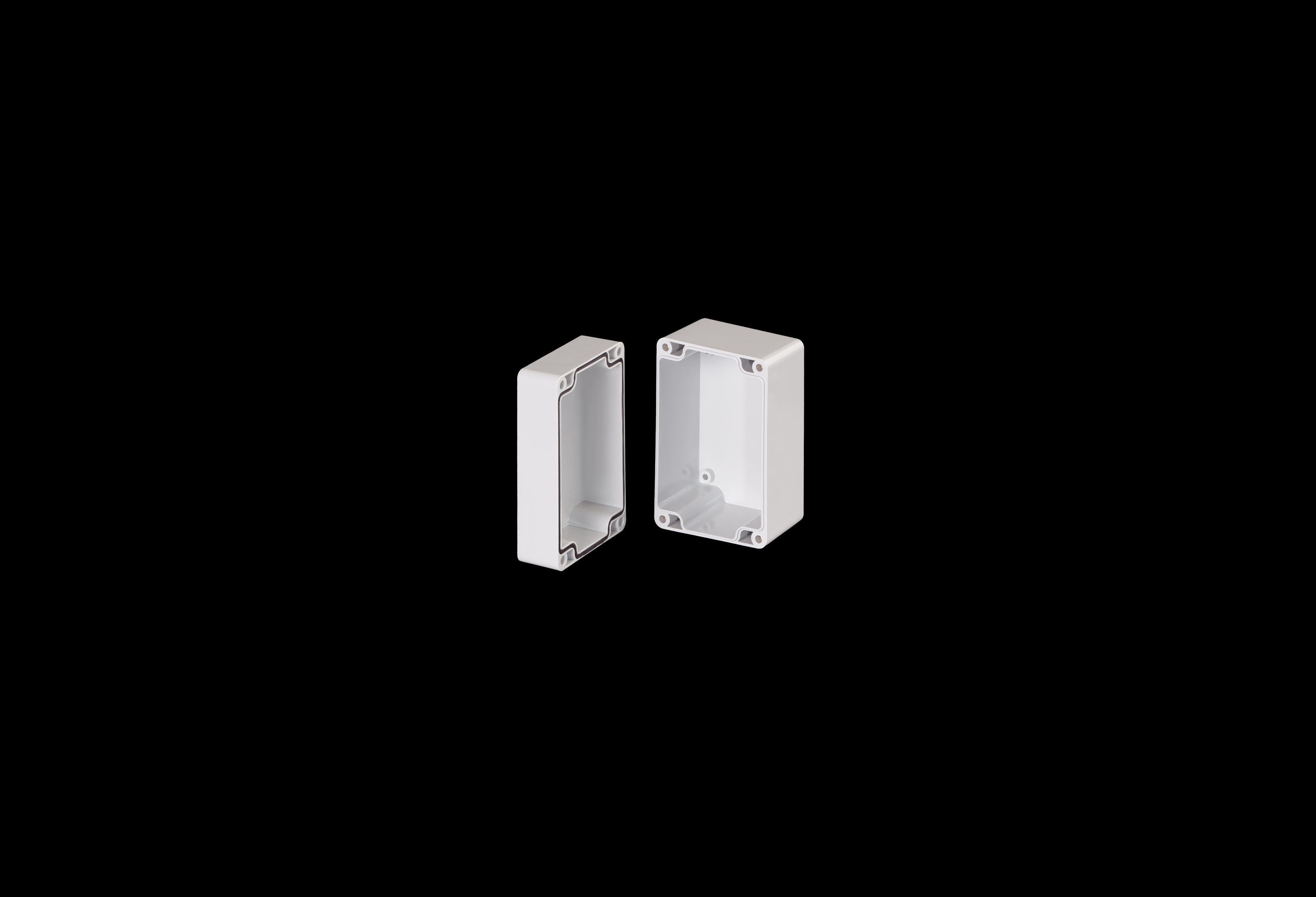 STR128080W-QFL-Open.jpg Polycarbonate Enclosure Small 5 x 3 x 3 Inches Starke Series with Opaque Lift Off Cover by Stahlin