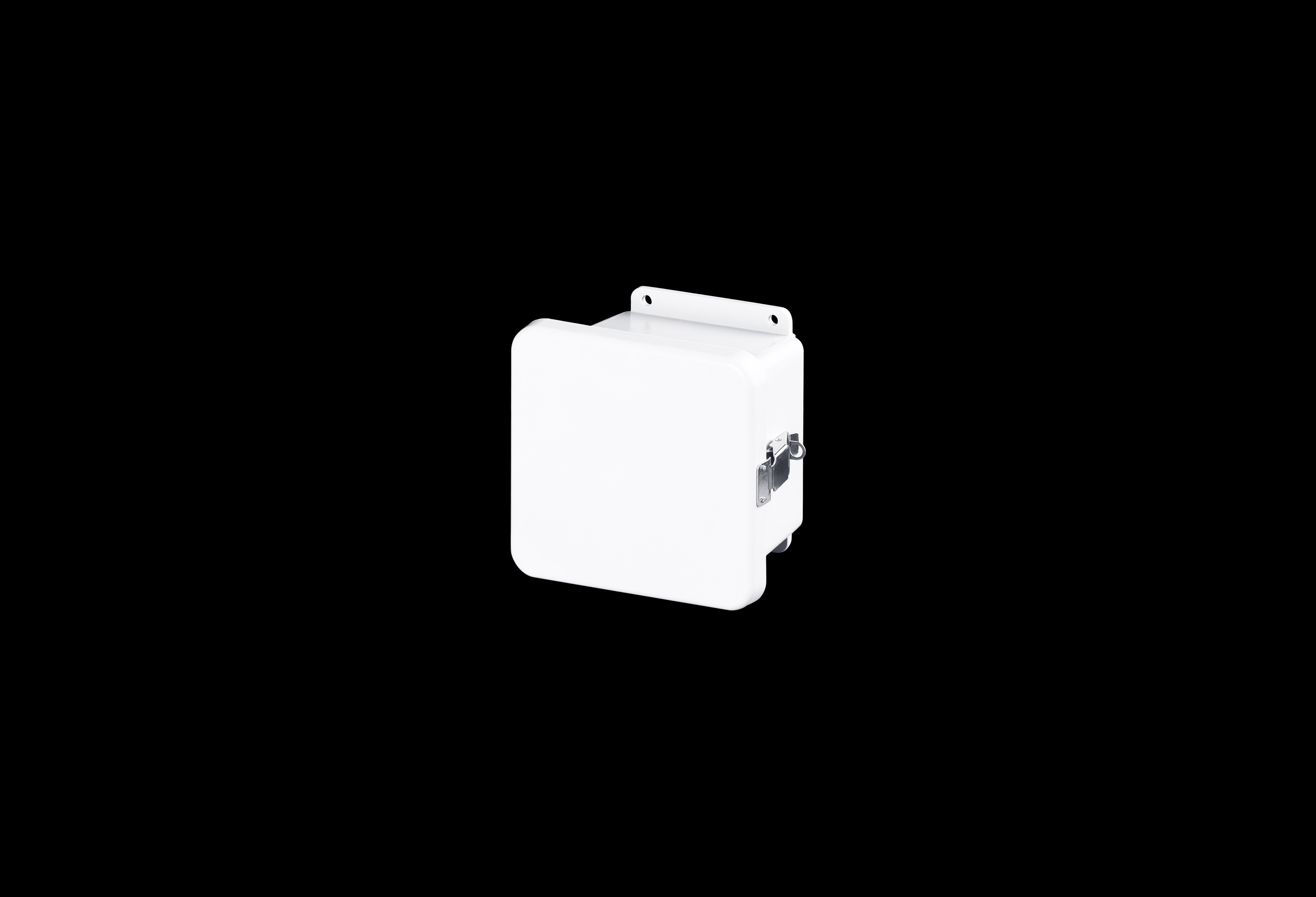 WH-J606HPL-QFL-Closed.jpg Fiberglass Enclosure 6 x 6 x 4 Inches J Series White with Hinged, Latched Opaque Cover by Stahlin