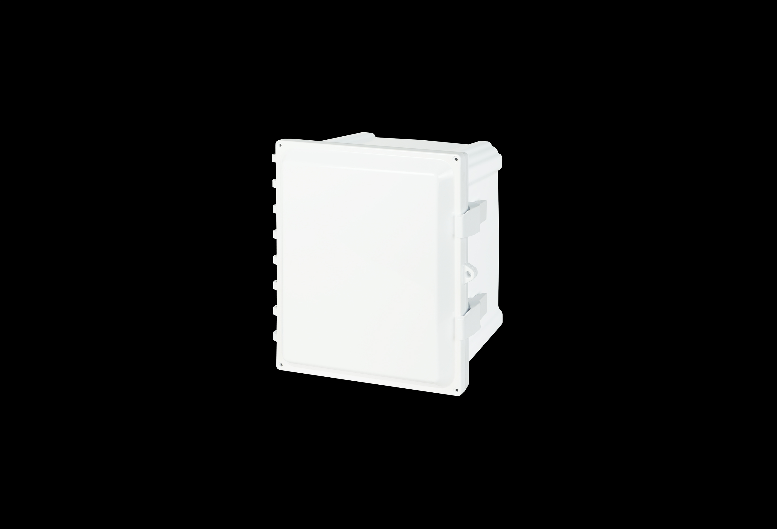 Polycarbonate Enclosure  12 x 10 x 6 Inches, White, with Hinged Opaque Cover and Non-Metallic Latches by Stahlin