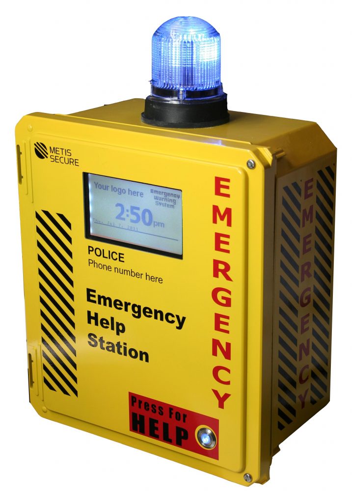 DiamondShield enclosure with modifications for emergency help station.