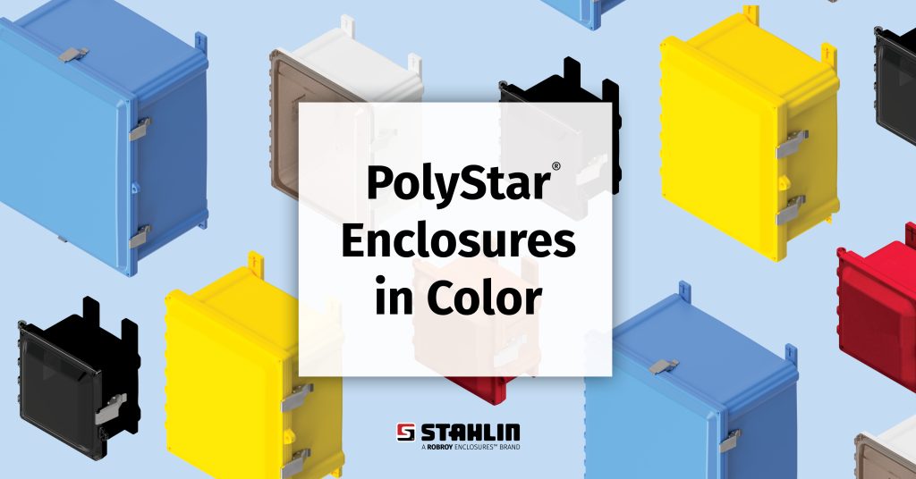 Polycarbonate enclosures in multiple colors